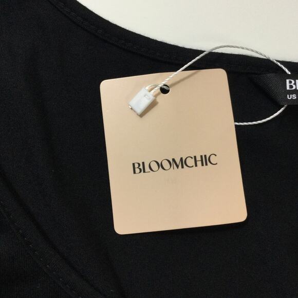 BLOOMCHIC SZ 18 5X black round neck flutter sleeve shirt blouse NWT B48 - Picture 5 of 7